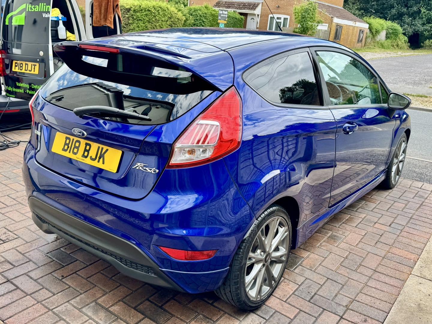 Blue Ford Fiesta exterior — after